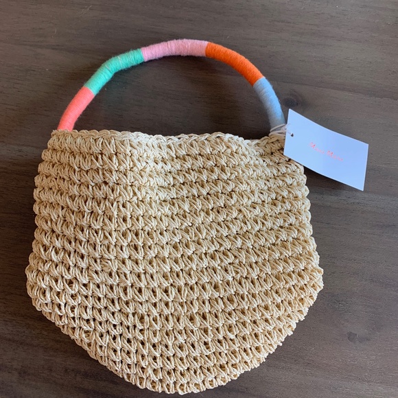 New Meri Meri Straw Woven Bag Happy - Picture 2 of 3